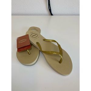 HAVAIANAS Original Women Made in Brazil Gold Size 6